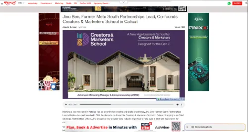 Adgully coverage of Creators & Marketers School