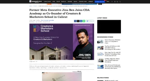 Asianet News coverage of Creators & Marketers School